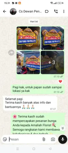 Testimonial Papan Bunga Pernikahan batam